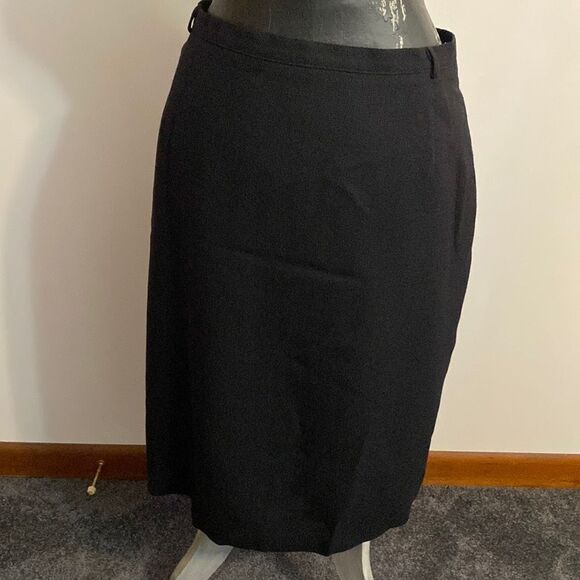 Black Pure Wool blend pencil skirt made in Germany, (no size tag) - Picture 1 of 4